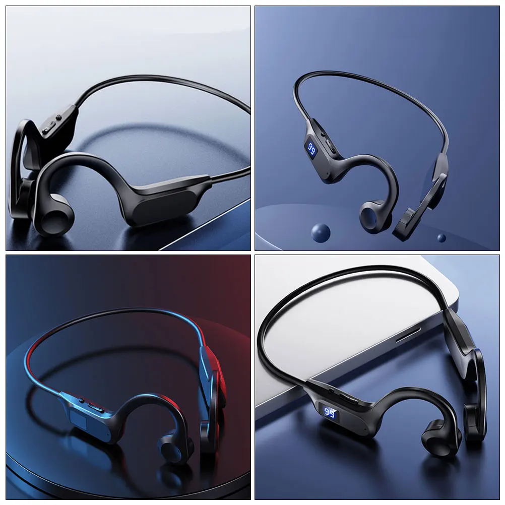

Wireless Headphones Earphone Black Color Waterproof Rechargeable Running Earbuds Audio Player Card Slot Digital