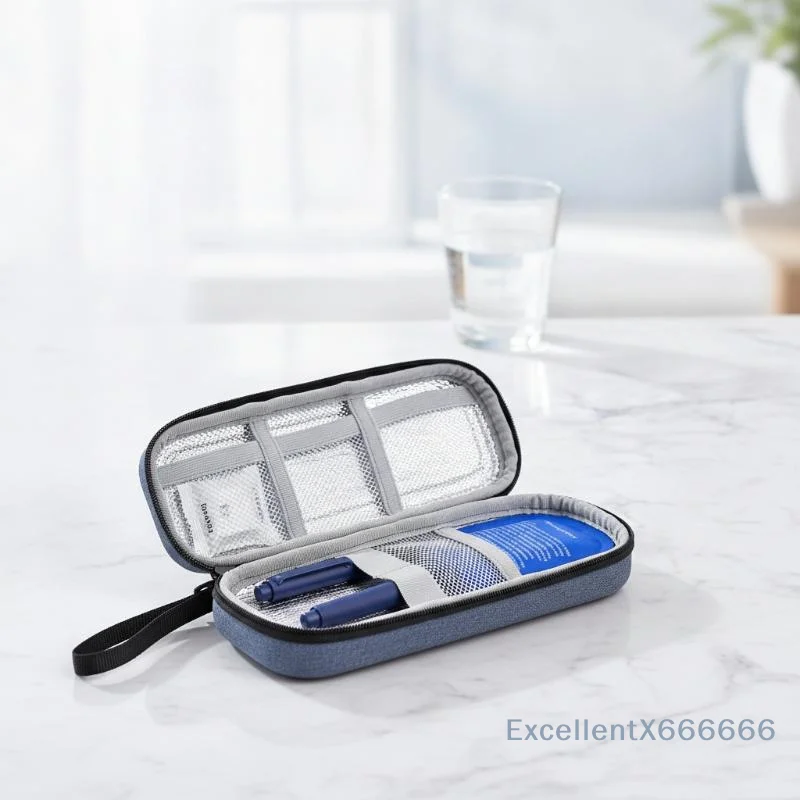 1Set Portable Diabetic Insulin Cooling Bag Protector Refrigerated High Capacity  Cooler Organizer Travel Case