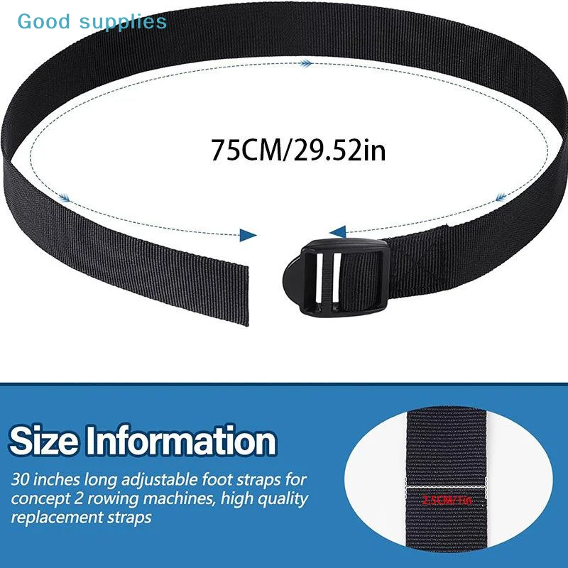 nimbleUniversal Rowing Machine Foot Straps 2Pcs Adjustable Durable Nylon Anti-Slip Secure Buckle for Home Outdoor Rowing Fitness
