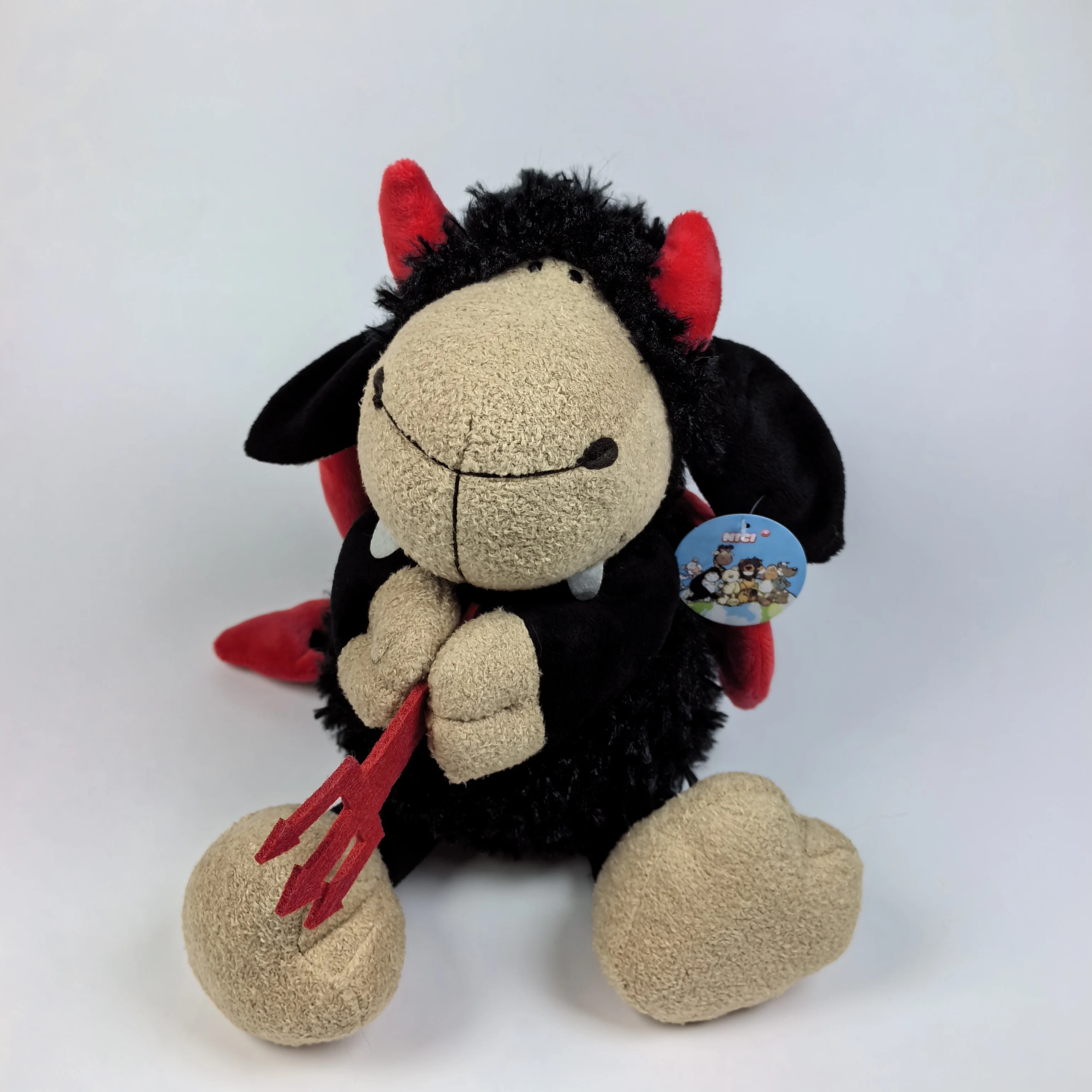 35cm Black devil sheep Anime Cartoon Kawaii Plush Toy Cute Little Sheep Doll Girl with Cartoon Doll Gift Children Birthday Gift