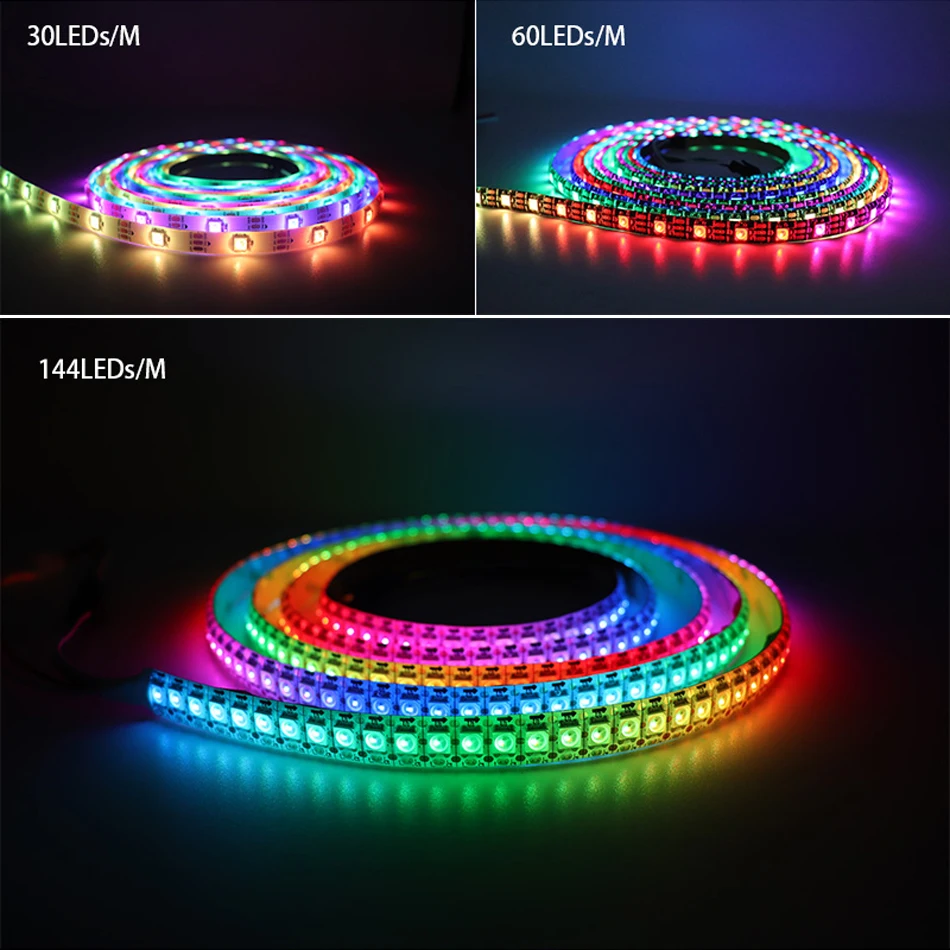 1 zestaw USB 5V WS2812B LED magiczny kolor piksel światła elastyczny pasek 1M 2M 3M 4M 5M i bezprzewodowa bezprzewodowy pilot Bluetooth RF 2.4G