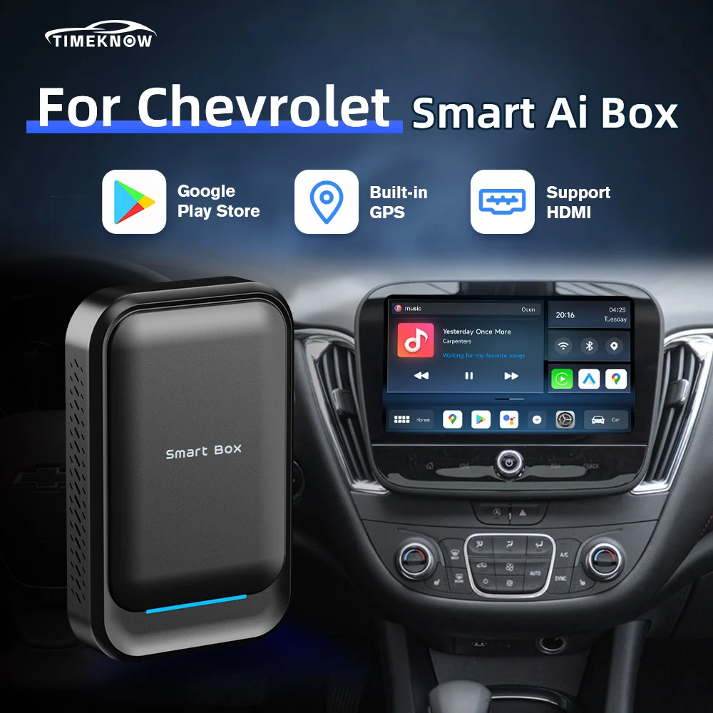 

TIMEKNOW For Chevrolet Wireless CarPlay Ai Box Android Auto Adapter TV Box GPS For Cruze Malibu Trax Tracker Spark Aveo Tahoe