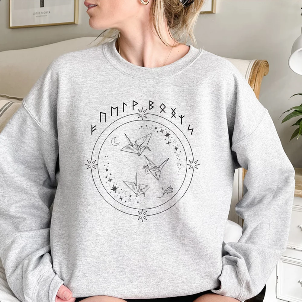 Bluza Runes Dramione Sweter Fanfic Lover Prezent Draco Fanfic Pullover Papierowy Żuraw Manacled Graficzne Bluzy Bookish Tops