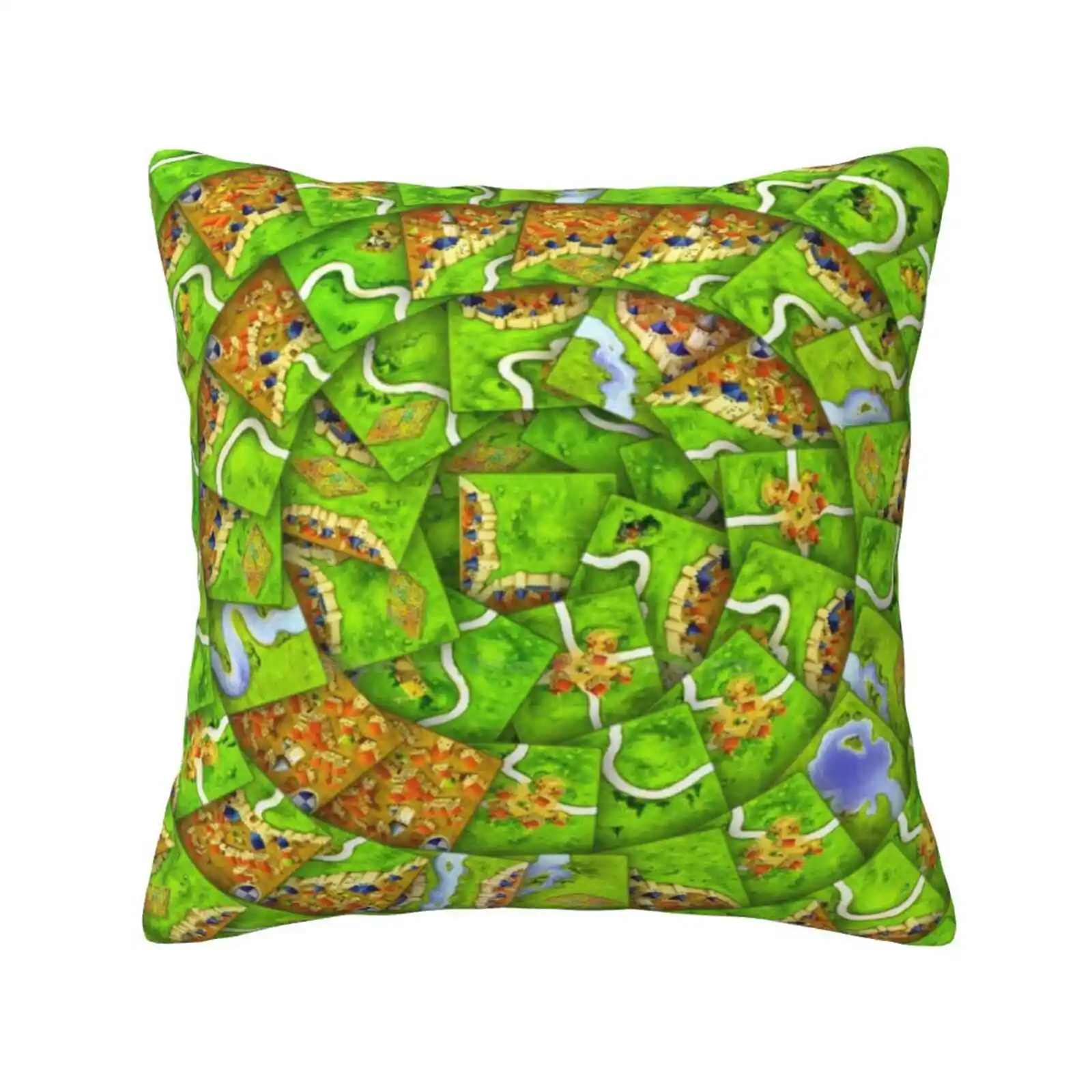 Carcassonne Swirl Soft Comfortable Pillowcase Carcassonne Boardgame Tiles Meeple Dice