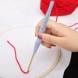 1Pc Adjustable Punch Needle Embroidery Brass Needle Wool Felt Craft Poking Tools Pen DIY Carpet Hook Needlework Knitting Tool