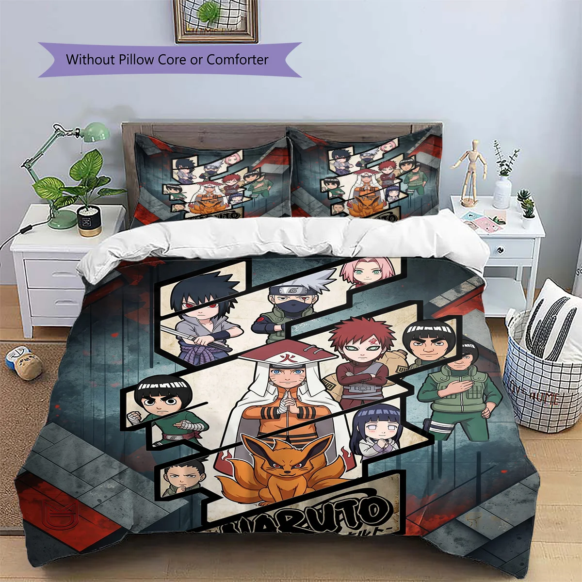Naruto Custom Pillowcase & Duvet Cover Set | Anime Vibe | Bedroom Bedding Collection | Great Gift for Series Fans YUN6511
