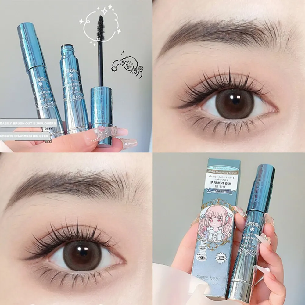 Gege Bear Dream Party Curly Black Sun Flower Mascara Cute Design All Day Long-Wearing Lash-Lengthening Thick Volume Eyelashes