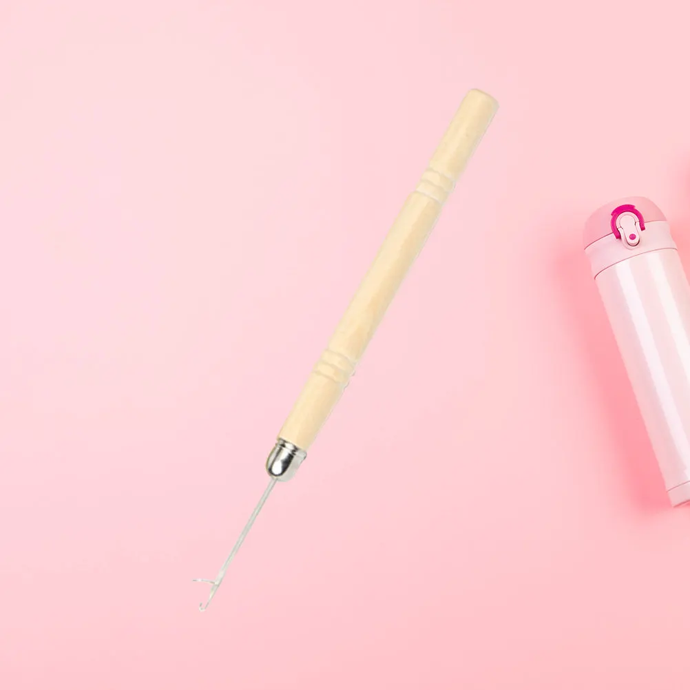 Инструмент для наращивания волос с микро-кольцами и деревянной ручкой, силиконовые бусины, незаменимый инструмент для DIY-стайлинга, крючок для плетения