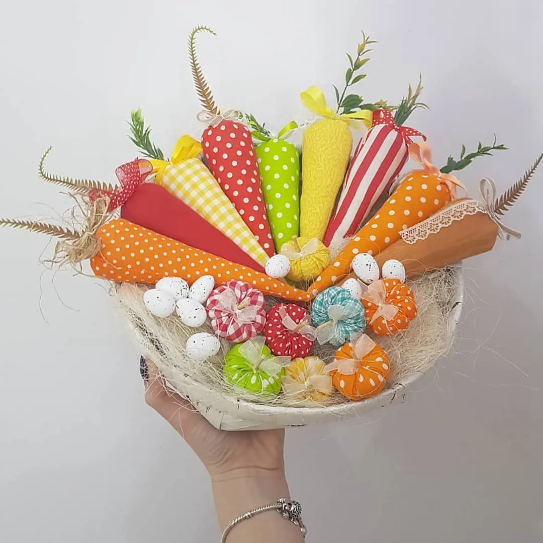 3PCS Fabric Easter Carrots Ornaments for Easter DIY Party Hanging Home Decor Kids Easter Party Crafts Decoration Supplies