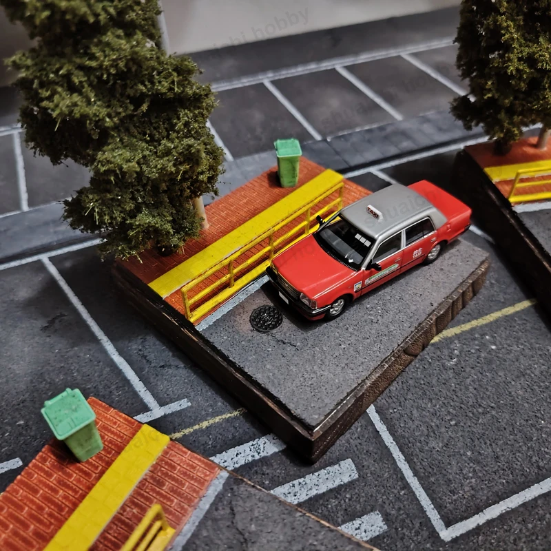 1PCS Miniature Display Scene Model Simulated Highway Parking Space Desktop Ornament Diorama Parts for 1/64 Car/Motorcycle/Figure