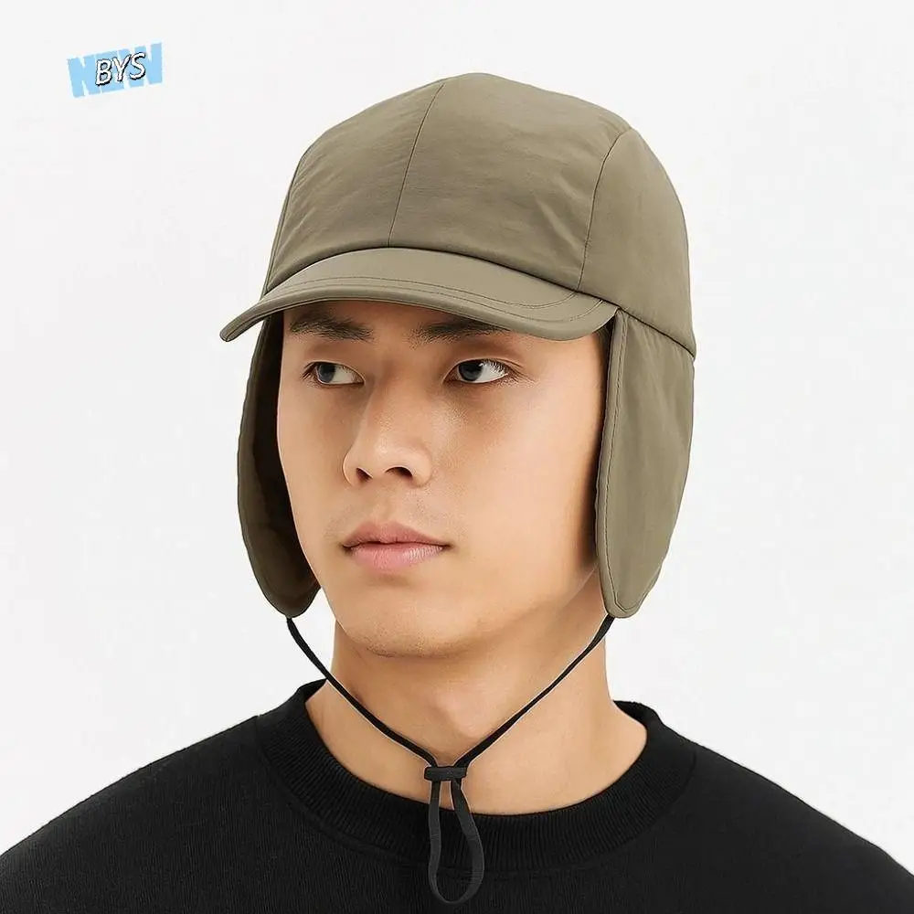 

Japanese Style Ear Protection Ushanka Multi-functional Lightweight Earflaps Visor Hat Soft Thickened Windproof Pilot Cap Autumn