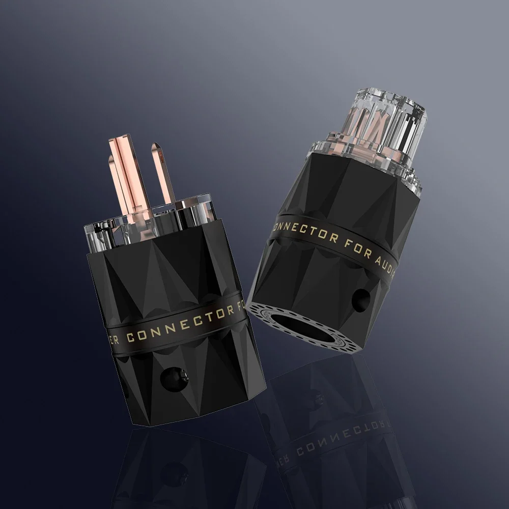 Viborg VM503 VF503 ทองแดงบริสุทธิ์ US ปลั๊กไฟ AC Connector สําหรับเสียง DIY สายไฟ US DIY Power connector