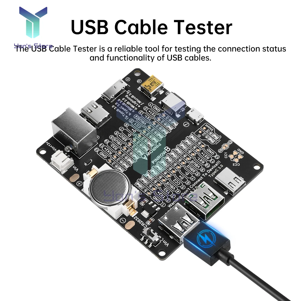 Imagem -04 - Placa de Detecção de Cabo de Dados Testador de Cabo Usb Curto-circuito On-off Switching Checker Tipo-c Micro a tipo b Test Board Tool Dc312v