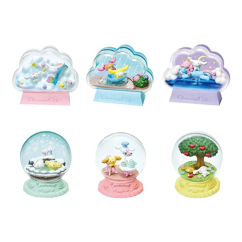 Rement Sanrio Cinnamoroll Everyday Objects in Glass Bottles Anime Figure Gachapon Toy Blind Box Toy Ornament Gift For Kids