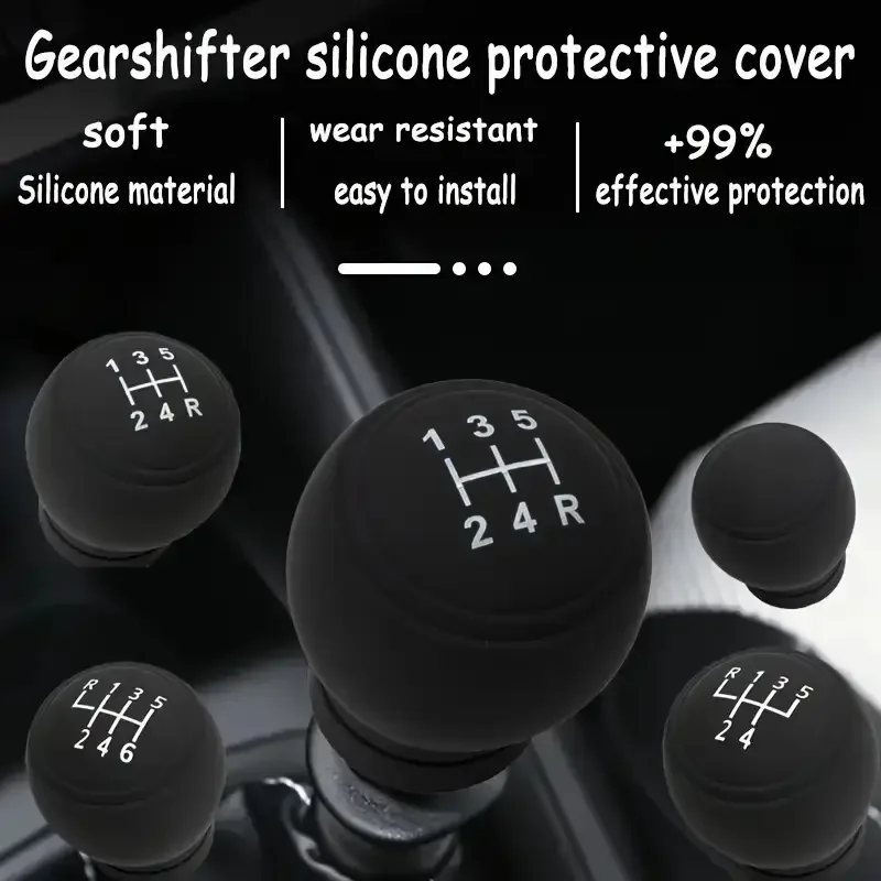 Car Universal Silicone Gear Shift Knob Cover Gear Rod Protect Case Dustproof WaterProof Lever Handle Skin Nonslip Manual Shifter