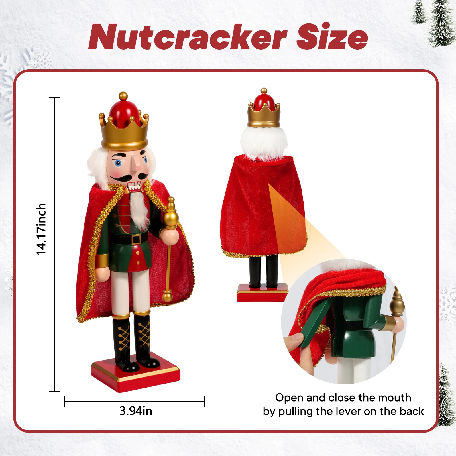 

Handcraft Wooden Christmas Nutcracker - Home Office Desktop Decor & Gift