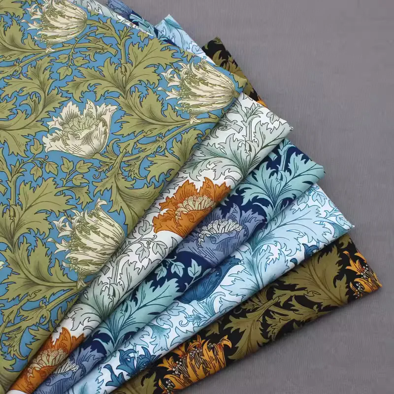 

145x50cm New Retro style Floral Cute Twill Cotton Fabric Children's Clothing Apparel Fabric Handmade Diy Cloth