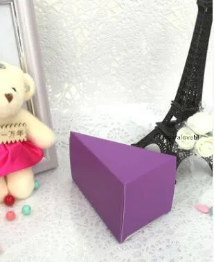 100pcs/lot Cake Style Triangular Wedding Candy Box Birthday Party Baby Shower Triangular Chocolate Gift Boxes Party Favors