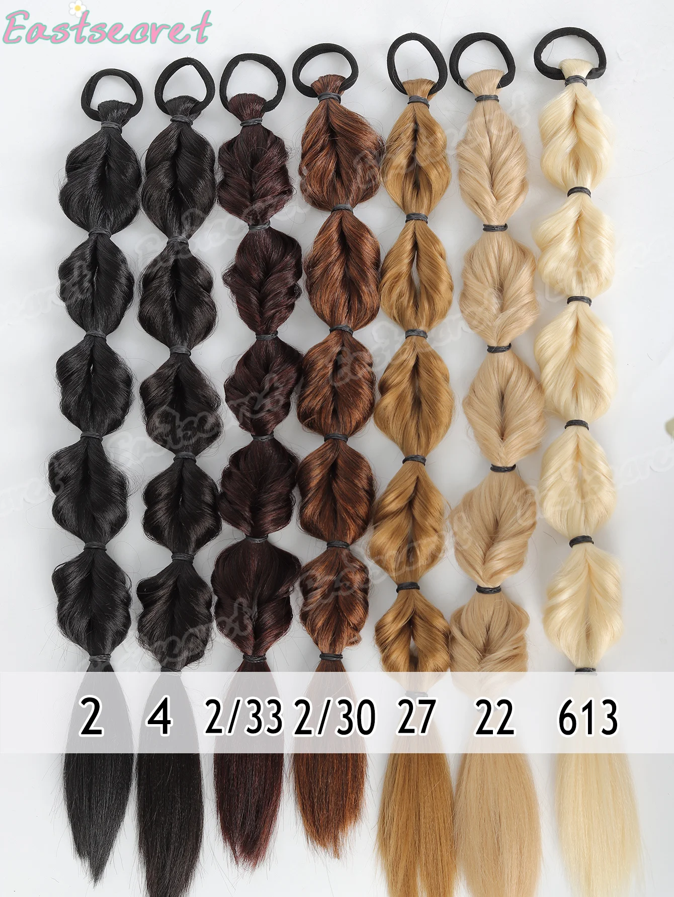 EAST-extensiones de trenzas largas sintéticas de 20 pulgadas, pelo trenzado sintético, linterna, cola de caballo con burbujas para mujer