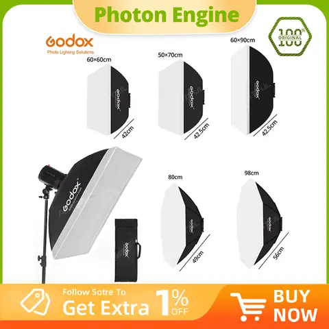 Godox 50x70cm 60x60cm 60x90cm 80cm Photo Studio Softbox Soft Box with Universal Mount for Godox K-150A K-180A E250 E300 300SDI