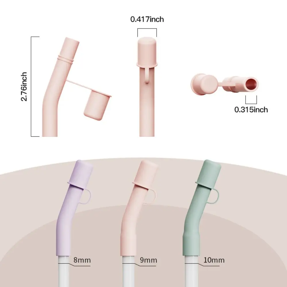 3Pcs Silicone Straw Extended Cover Cap Reusable Spill Leak Stopper Straw Topper Tumbler Accessories Dust Proof for Cup