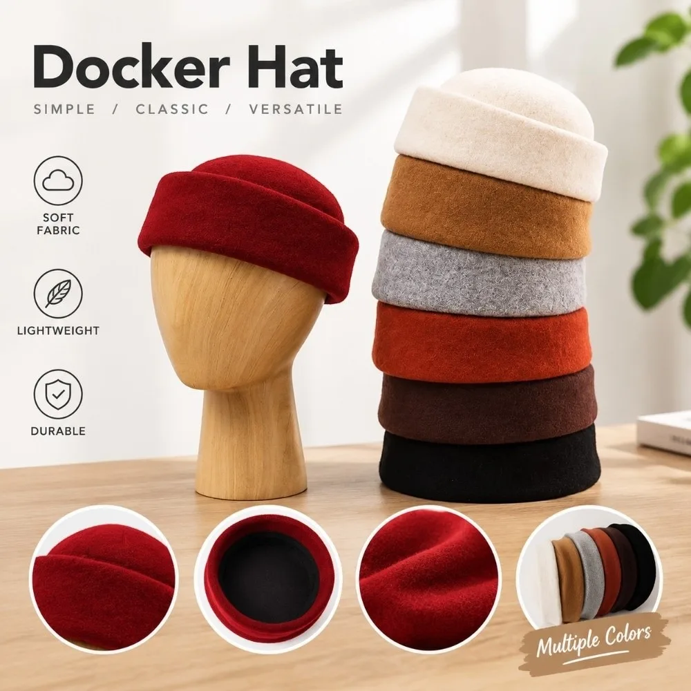 Durable Warm Insulation Dome Pillbox Hat Wool Secure Fit French Hepburn Hat Soft Texture Women Winter Hat Mal Events