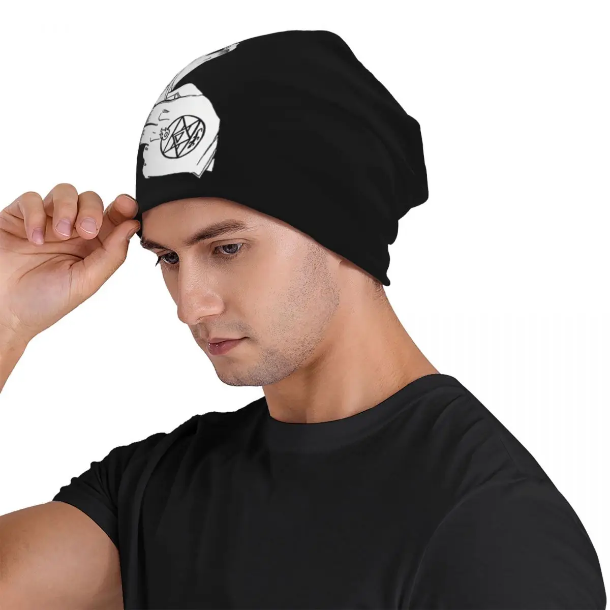 Full Metal Alchemist Roy Mustang Angry con guantes Unisex adultos gorros gorros tejido gorro cálido moda Skullies sombreros
