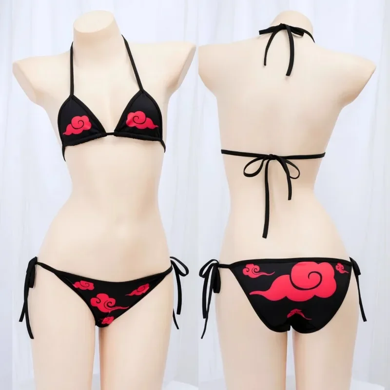 Lolita Anime Girls Band Aid Sexy Cosplay Costumes Bikini Set Women Black Bandage Tops Underwear Swimsuit Polyester Lingerie Gift view 3