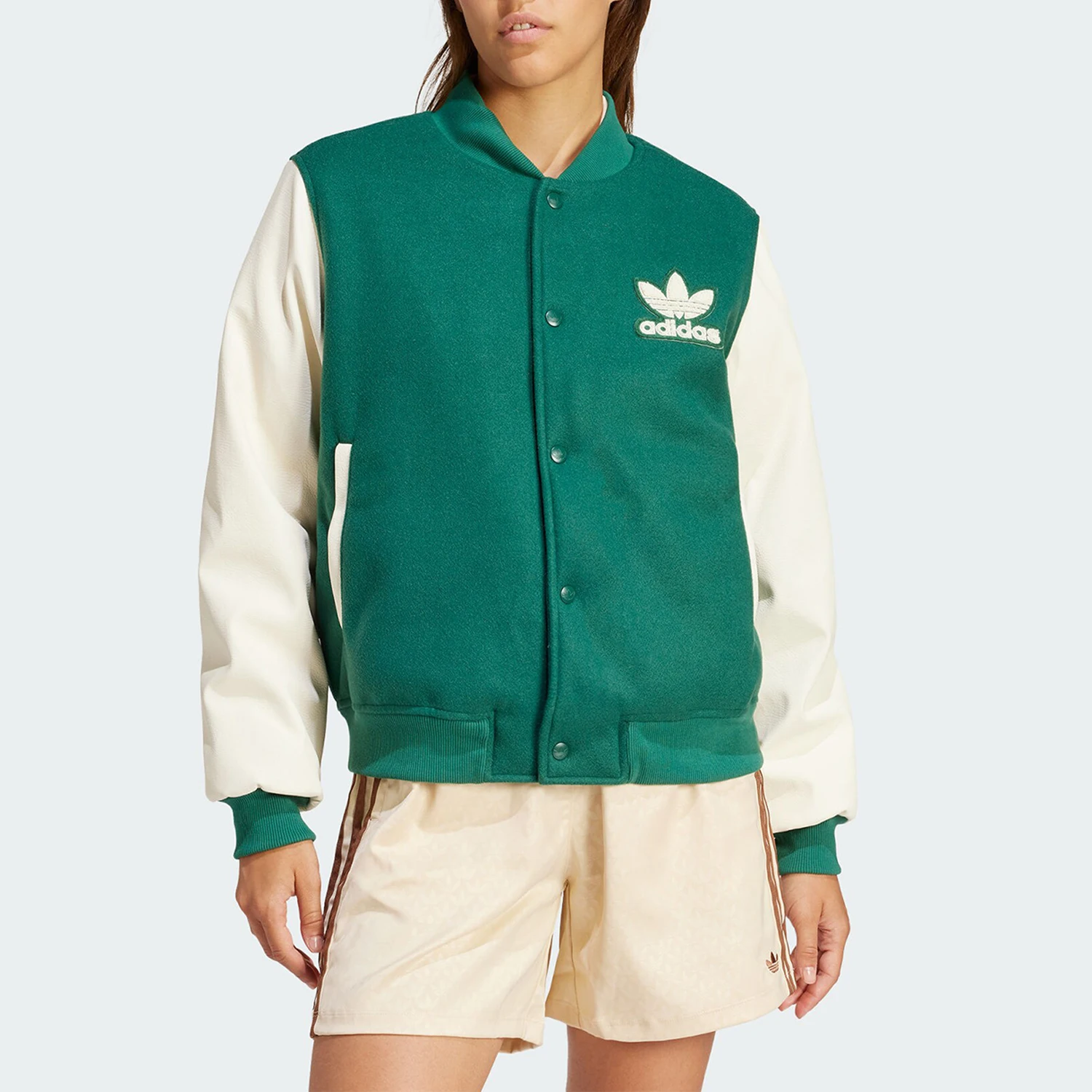 Chaqueta Adidas VRCT original para mujer, ropa deportiva holgada de algodón con estampado IT7826