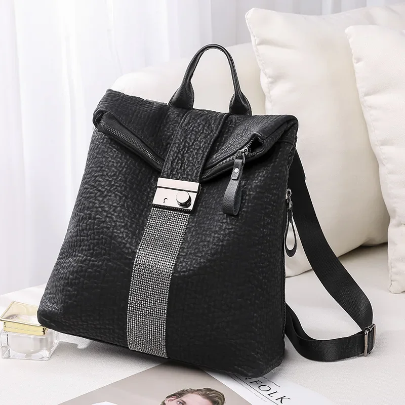 Fashion Backpack for Women Soft Leather Shoulder Bag 2023 School Bags for Teenage Girls Ladies Travel Bagpack Mochila Feminina