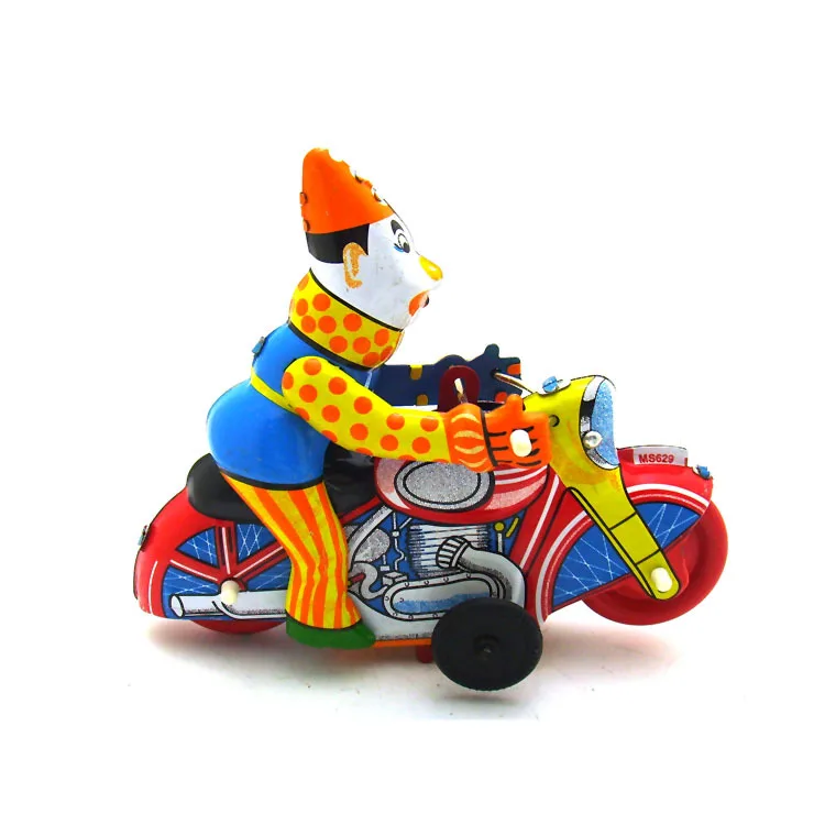 MS629 Clown Acrobatic รถจักรยานยนต์ Retro Nostalgic Collection Theme เครื่องประดับสร้างสรรค์ของเล่นดีบุก