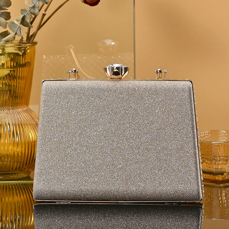 Women\'s Square Shape Bling Glitter Purse Box Rhinestone Bag For Women Evening Luxury shoulder Clutch Bags For Party Prom