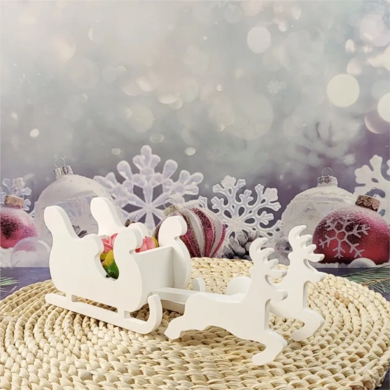DIY Weihnachten Elch Schlitten Ornament Silikon Form Handgemachte Süßigkeiten Lagerung Box Gips Modell Tisch Dekoration Werkzeug Festival Geschenk