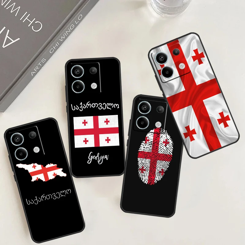 Flaga gruzji obudowa Redmi Note 13 Pro Note 12 9 10 11 Pro 9S 10S 11S 12S Redmi 9C 10C 12C 13C