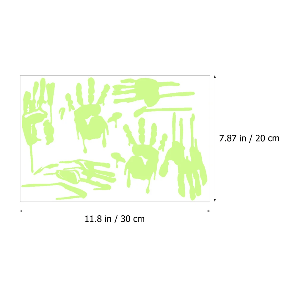 Blood Handprint Wall Stickers Fluorescent Decals Halloween Decorations Indoor Mini Window Pvc Supplies Office