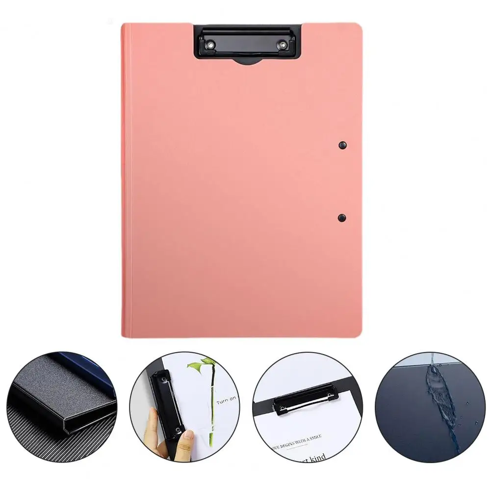 File Clamp Case Waterproof A4 Clipboard File Cover Organizer Case for Office School Teachers Foldable Storage Box with Clamp