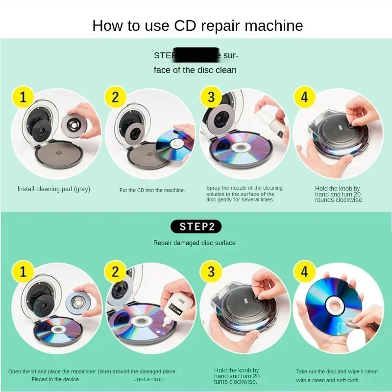 A For CD Repair Machine Disc Scratch Repairer DVD Data Recovery Kit Cleaning Liquid Paste Tool Cleaner