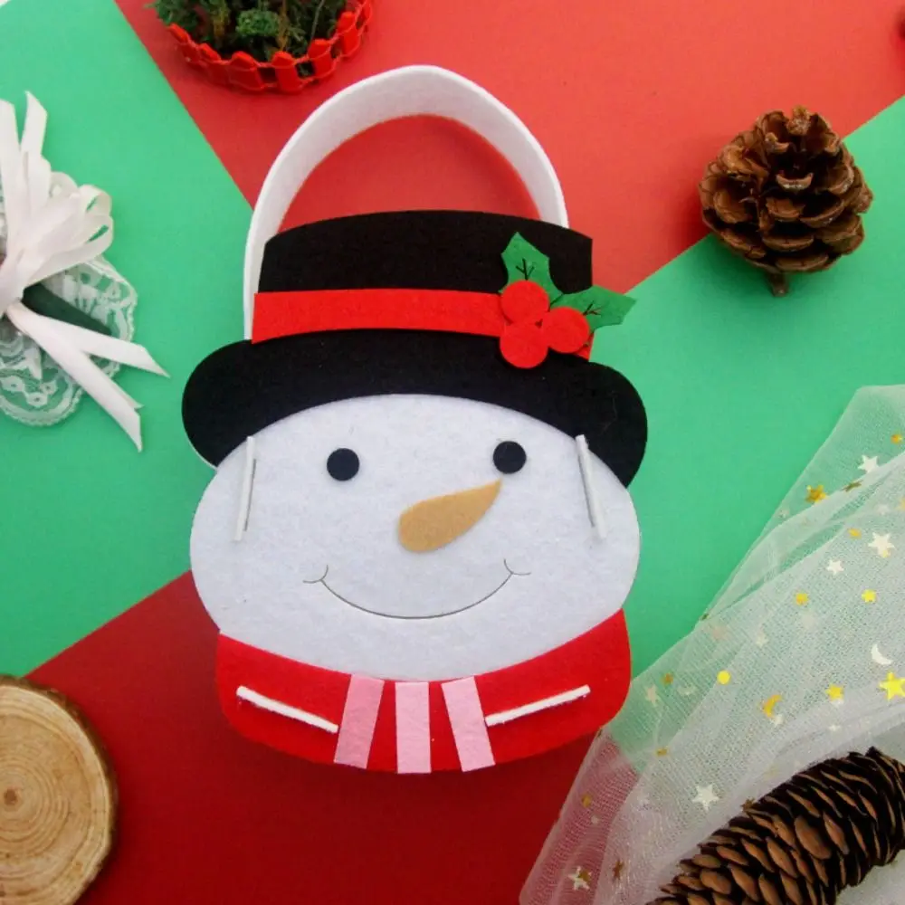 

Нетканый материал DIY Рождественская сумка для конфет Дом Decoracion Снеговик DIY Рождественская сумка Игрушка Kriss Kringle Отец Рождество