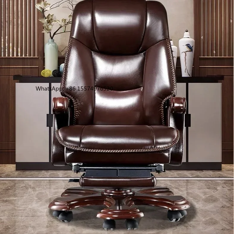 2026 Hot Selling#i Chinese Boss Chair Business leather CEO Office chair with massage pedal, lie down,ergonomics - view 5