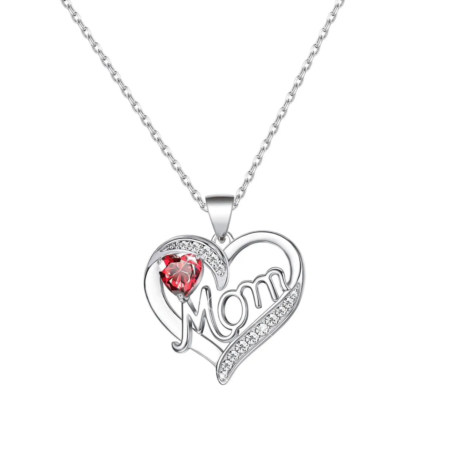 Mother Necklace Love Heart Pendant Small Pendant Jewelry Durable Copper Chain for Mom for Christmas and Anniversaries