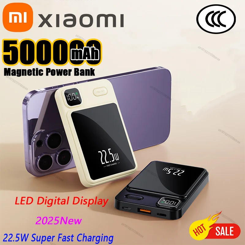 Xiaomi-cargador inalámbrico magnético de 50000mAh, batería externa Magsafe, PowerBank de carga rápida para Android iPhone 14