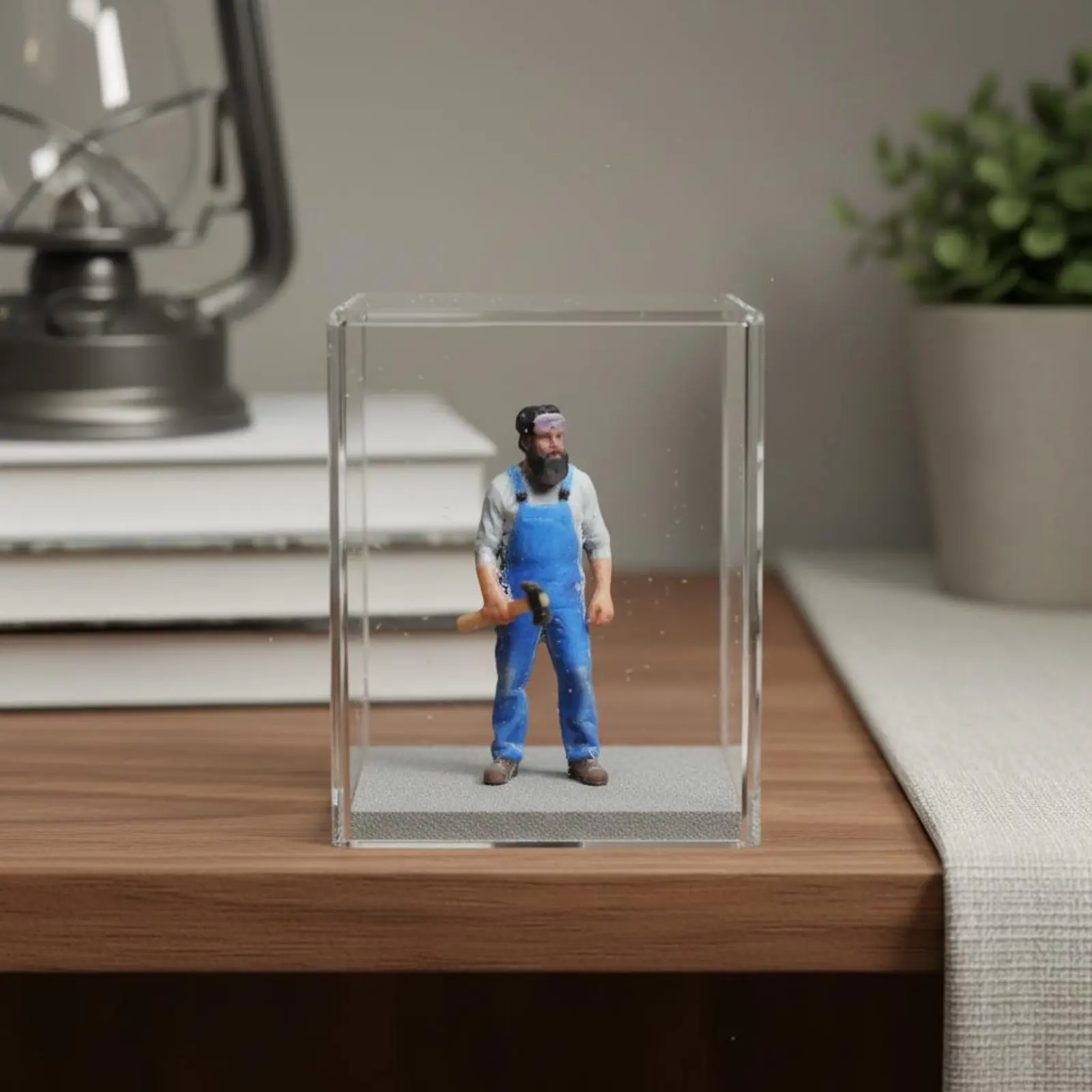 

1:64 Scale Worker Figure Three-Dimensional Printed 1:64 Scale People Model Miniature Handyman with Hammer Hand Painted Miniature