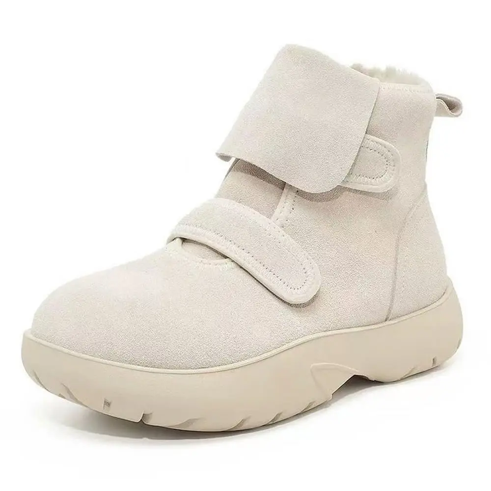 

Зимние сапоги, новинка 2025, зимние непромокаемые ботинки, замшевая флисовая обувь на платформе, утепленная женская хлопковая обувь