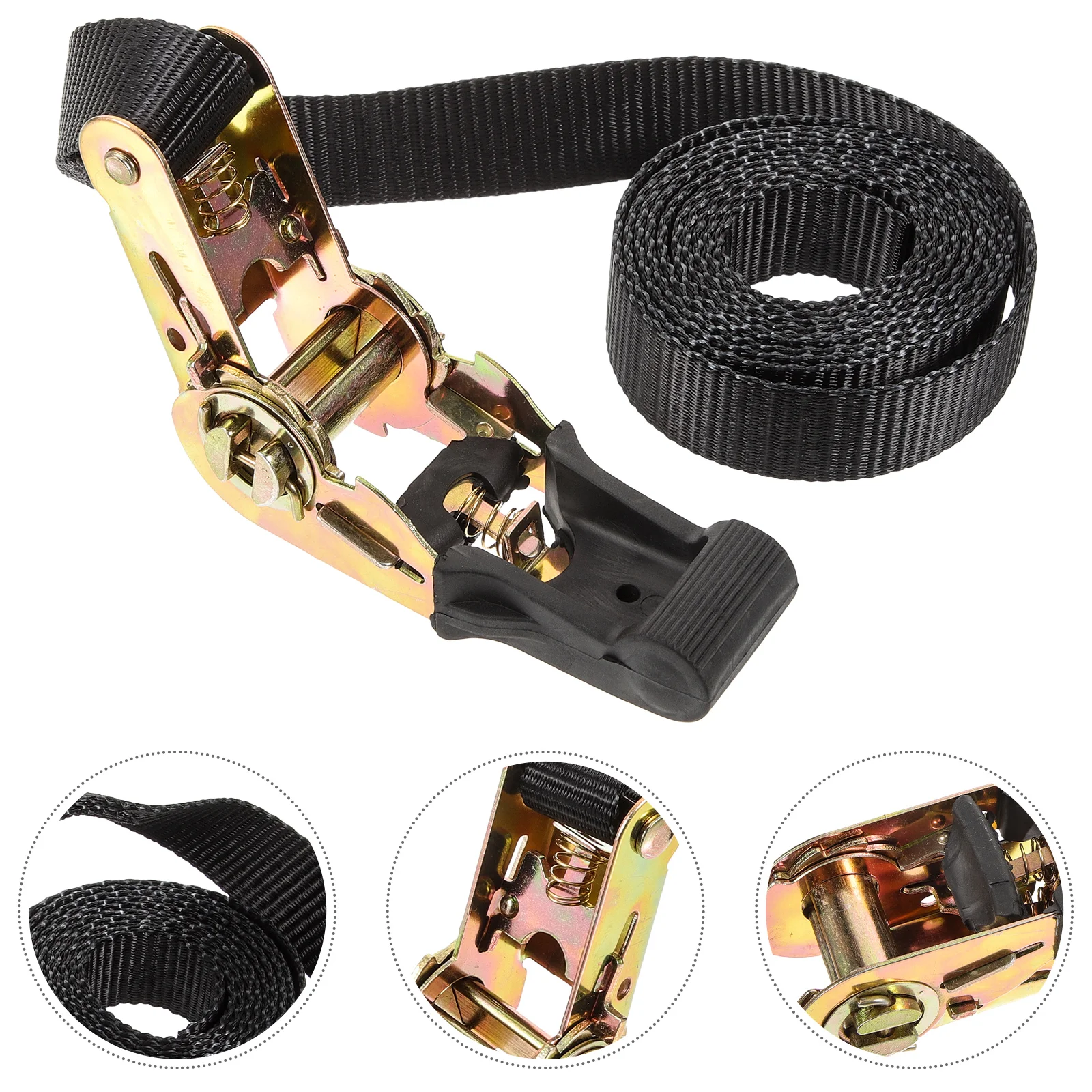

Heavy Duty Car Tie Down Strap 2.5cmx2m Ratchet Straps Trailer Truck Bed Roof Rack Hitch Accessories Polyester