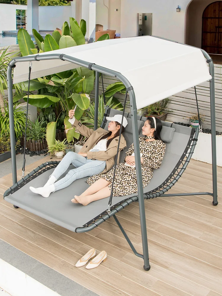 Garden Aluminum Alloy Outdoor Swing Bed