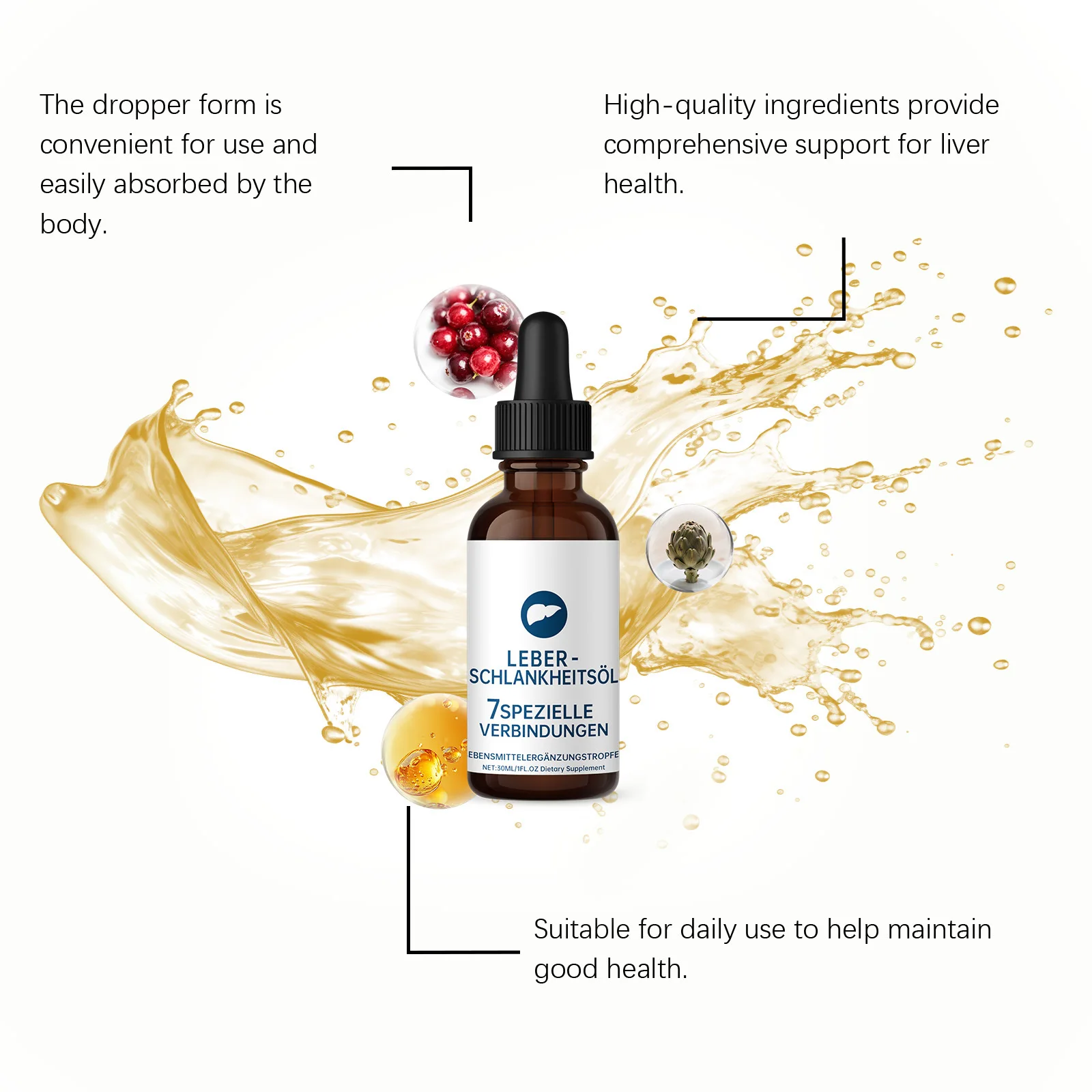 DOCTEAT Liver Health Drops Detox Promote Intestinal Digeste Maintain Blood Sugar Balance Burn Fat Boost Immunity Body Care Drops