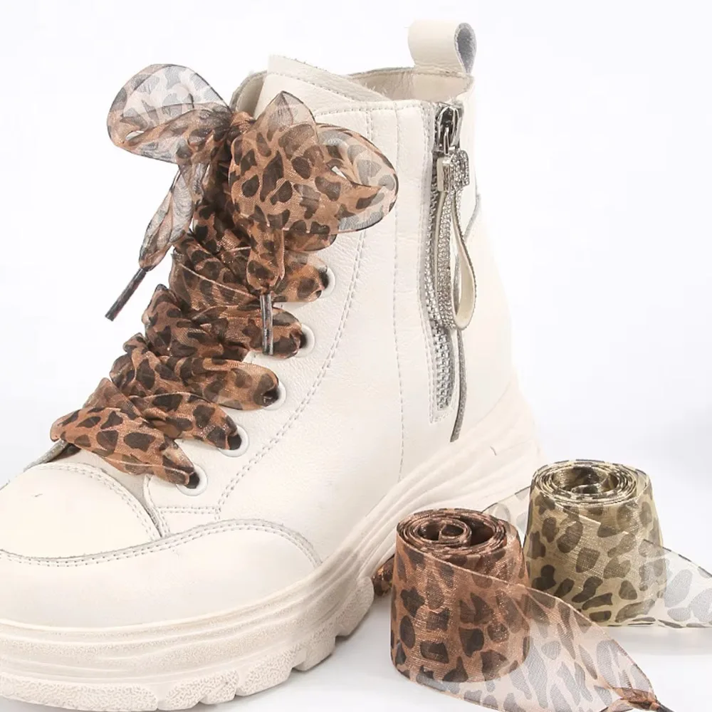 

Fashion 2.5cm Extra Wide Shoelaces Leopard Print Flat Shoes Flat Shoelaces Sneakers Rope Soft Shoe Laces Shoes Accessories