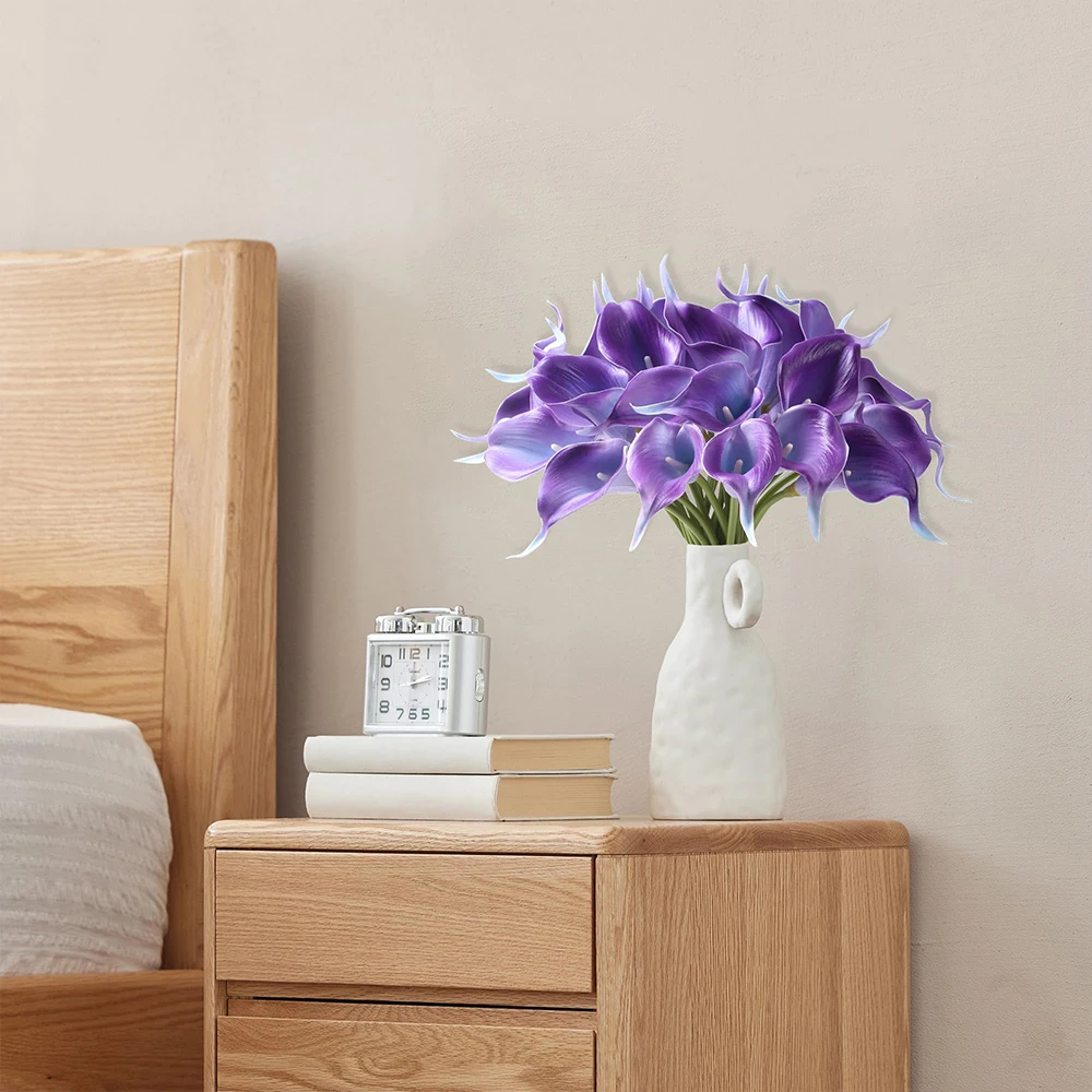 5 Stück künstliche Blumen PU-Calla-Lilien für Zuhause, Zimmer, Desktop-Dekoration, Muttertagsgeschenk, Hochzeit, Herzstück, Dekoration, künstliche Blumen – Detail 4