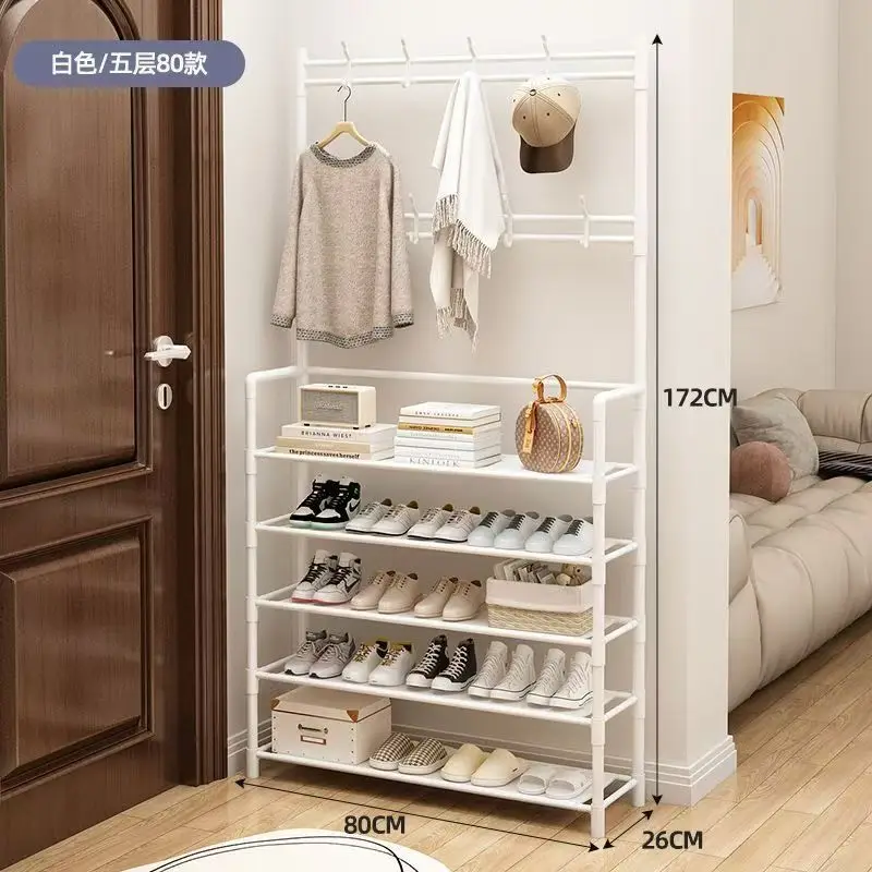 رف القبعات، خطاف معدني متعدد الوظائف مكون من 5 طبقات مع 8 خطافات مزدوجة - حل تخزين موفر للمساحة مناسب للردهة وغرفة المعيشة