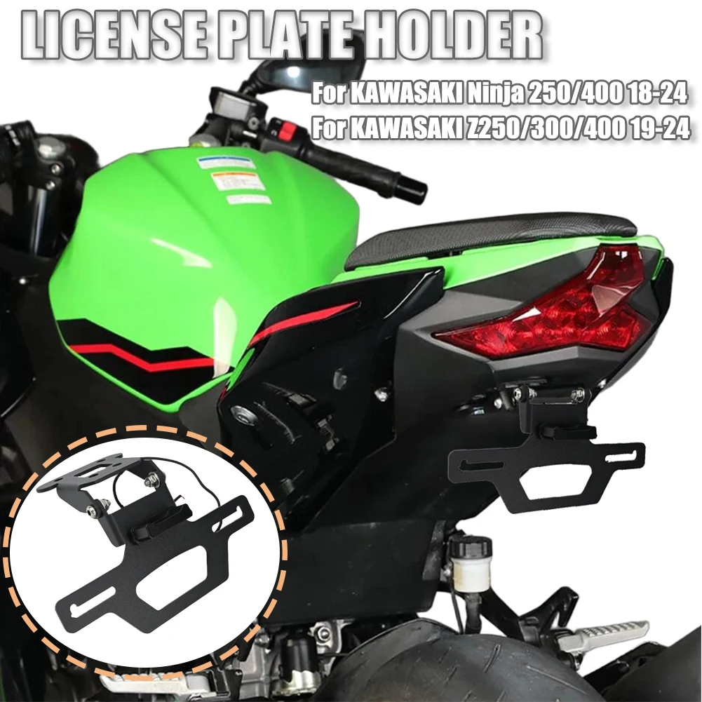 

For KAWASAKI NINJA 250 400 Z250 Z300 Z400 2018-2014 Tail Tidy License Plate Holder Motorcycle Fender Eliminator Frame Bracket